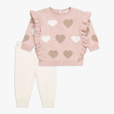 Heart Sweater Top & Pant Set