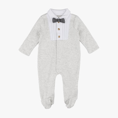 Grey Heather Tuxedo Footed Coverall