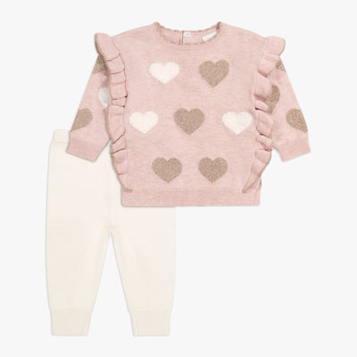 Heart Sweater Top & Pant Set