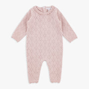 Mauve Diamond Pointelle Sweater Coverall