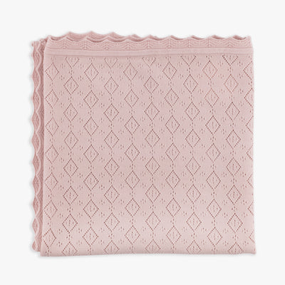 Mauve Diamond Pointelle Sweater Blanket