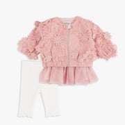 Lace Bomber Jacket, Tutu Top & Legging Set