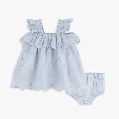 Blue Eyelet Dress & Panty Set