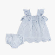 Blue Eyelet Dress & Panty Set