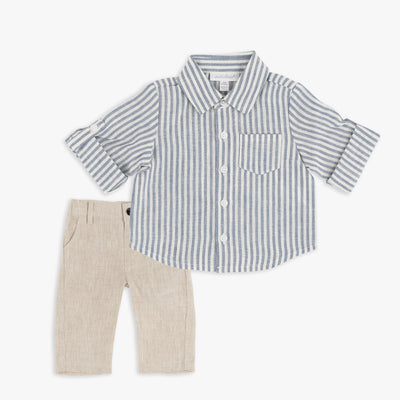 Stripe Linen Shirt & Pant Set