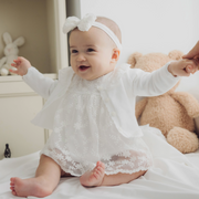 Ivory Lace Bodysuit & Headwrap Set