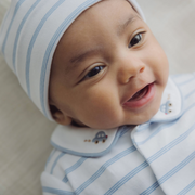 Stripe Footed Coverall & Hat Set