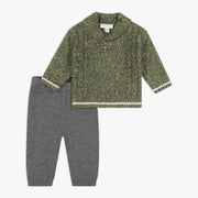 Shawl Collar Sweater Top & Sweater Pant Set