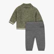 Shawl Collar Sweater Top & Sweater Pant Set