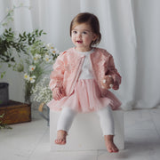 Lace Bomber Jacket, Tutu Top & Legging Set