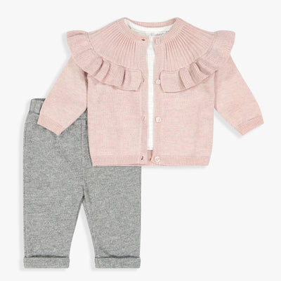 Sweater Cardigan, Top & Pant Set