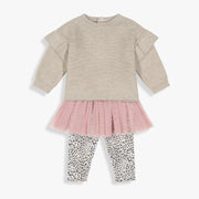 Oatmeal Sweater & Legging with Tutu Set
