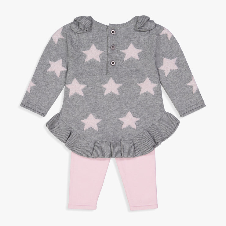 Pink Metallic Star Sweater Legging Set