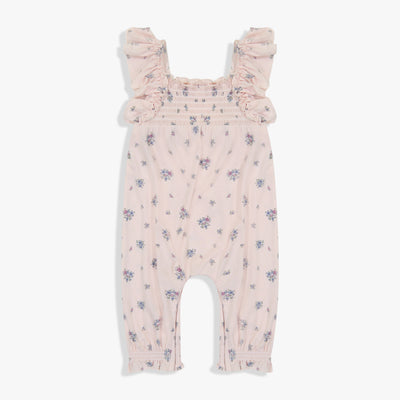 Girls Floral Printed Coverall